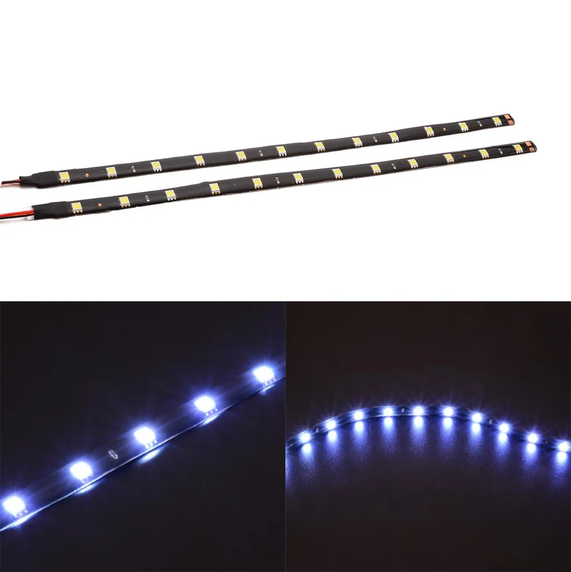 10 pz 30 cm HA CONDOTTO LA Luce di Striscia 5050 15 LED Flessibile HA CONDOTTO LA Luce di Striscia Impermeabile FAI DA TE Auto Decor Bianco DC 12 V Decorazione Lamp2033346