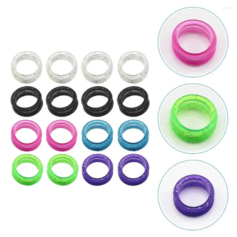 Vêtements pour chiens 16 pcs Ciseaux Bague en silicone Anneaux de beauté Confortable Doigt de gel de silice coloré