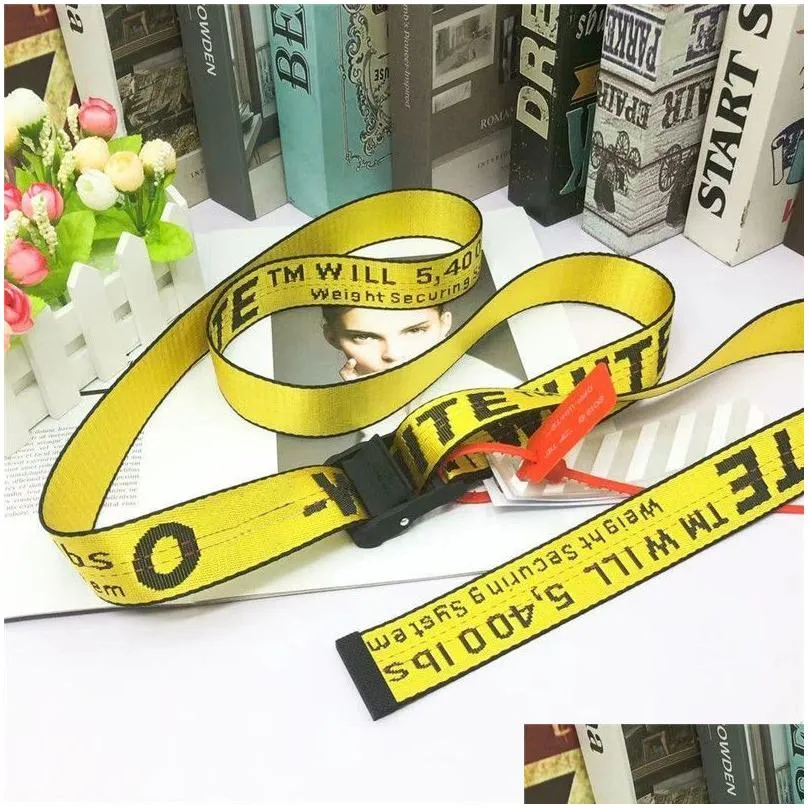 Belts Off White Luxurys 1 Woman Wrestle Yellow Belt Designer For Men Womens Canvas Nylon Run Adjustable Casual Strap Long Boy Gym Fash Otmz2