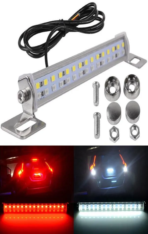 Carro 12V Backup Reverso 30 Luzes LED Placa de Licença Freio Traseiro Barra de Luz Traseira RedWhite Universal1732749