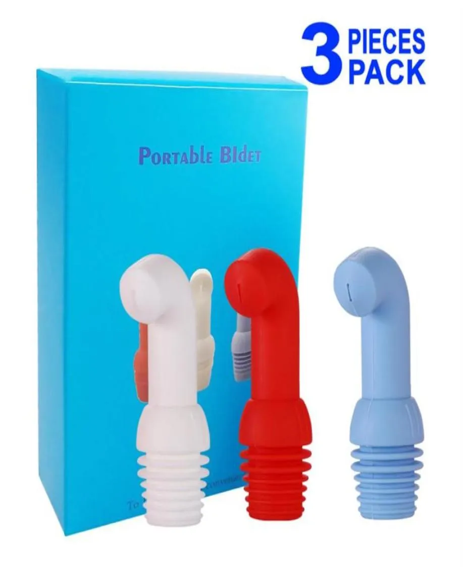 3er-Pack Mini-Handbrause aus Silikon, Wasserduschkopf, buntes tragbares Bidet, Shattaf-Windelsprüher218G8933968