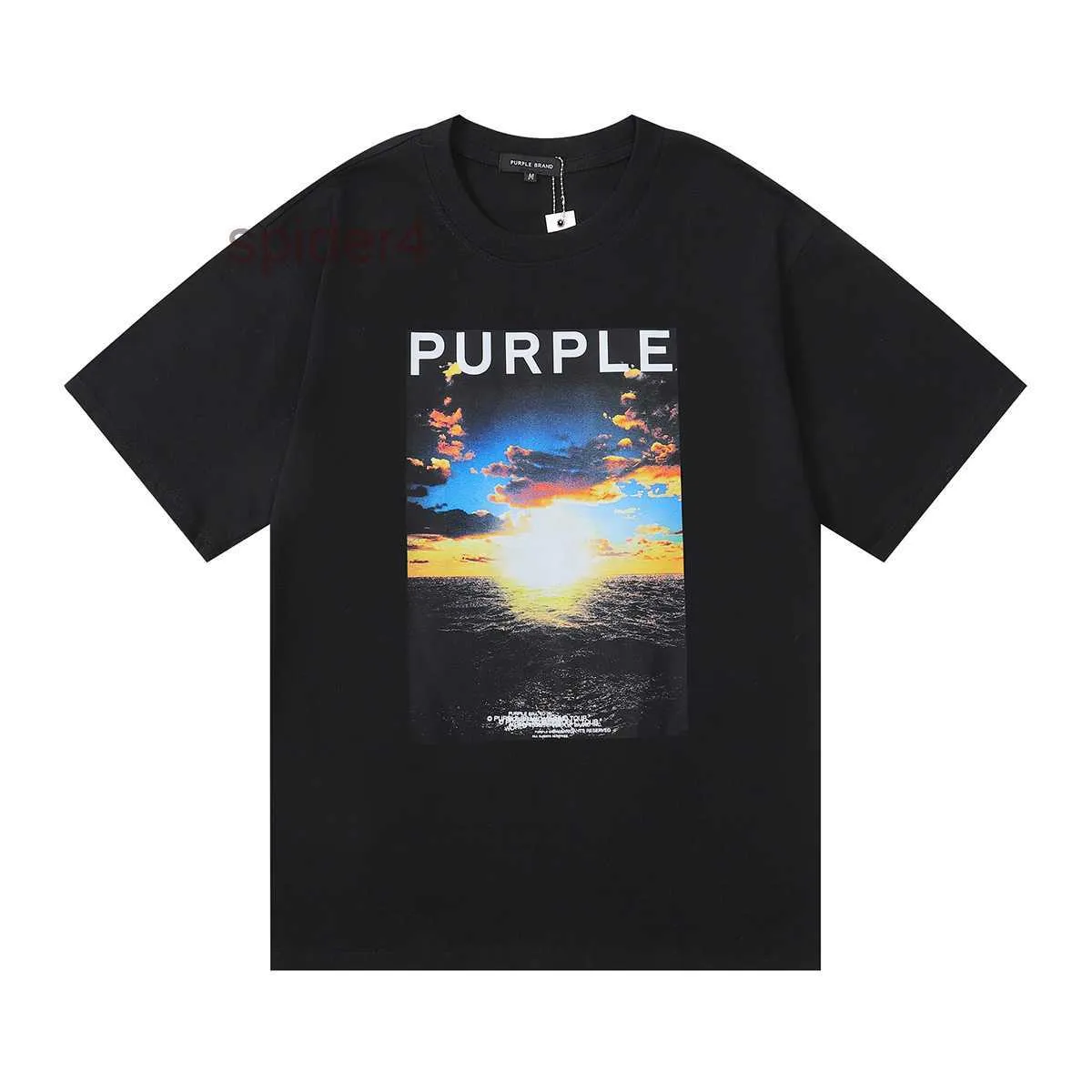 Loose Purple Designer Men's Casual T-shirt Multi-color Letter Print Cotton and Women's Short Sleeve High Street Hip Hop Movement Breathable Shirt S-xl 7 VMNP