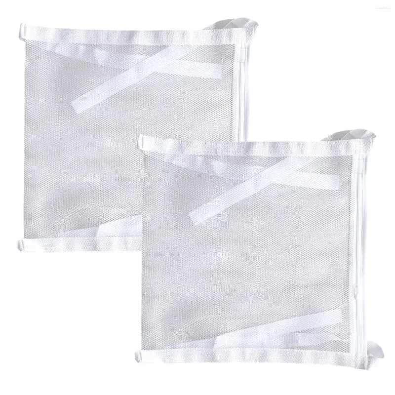 Tvättpåsar 2st tvättmaskinkläder universell återanvändbar slitage resistent med blixtlås non glid polyester rund fyrkantig dörrskor
