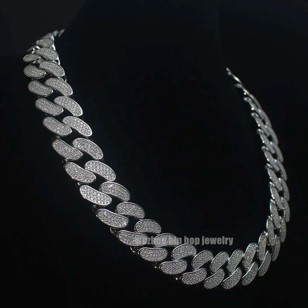 Iced Out Hiphop 20mm Heavy Chain S Sier Third Parts Appraisal D Grade Diamond Moissanite Cuban Necklace