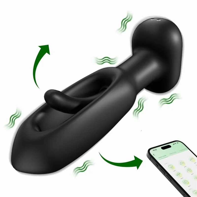 Toccando massaggiatore prostatico vibrante butt plug anale APP vibratore giocattoli sessuali a distanza senza fili per uomini culo dildo donne 240130