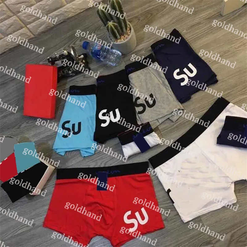 Designer Mans Boxer Shorts Fashion Solid Color Underpants Brand Men Casual Underwear 3del/Lot