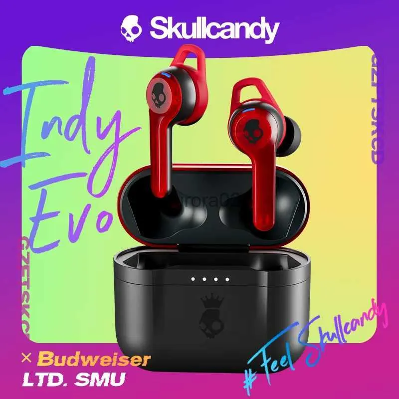 Выбор наушников для мобильного телефона Skullcandy Indy Evo Budweiser SWB Ограниченная серия Беспроводная гарнитура Наушники с шумоподавлением и интеллектуальным микрофоном YQ240219