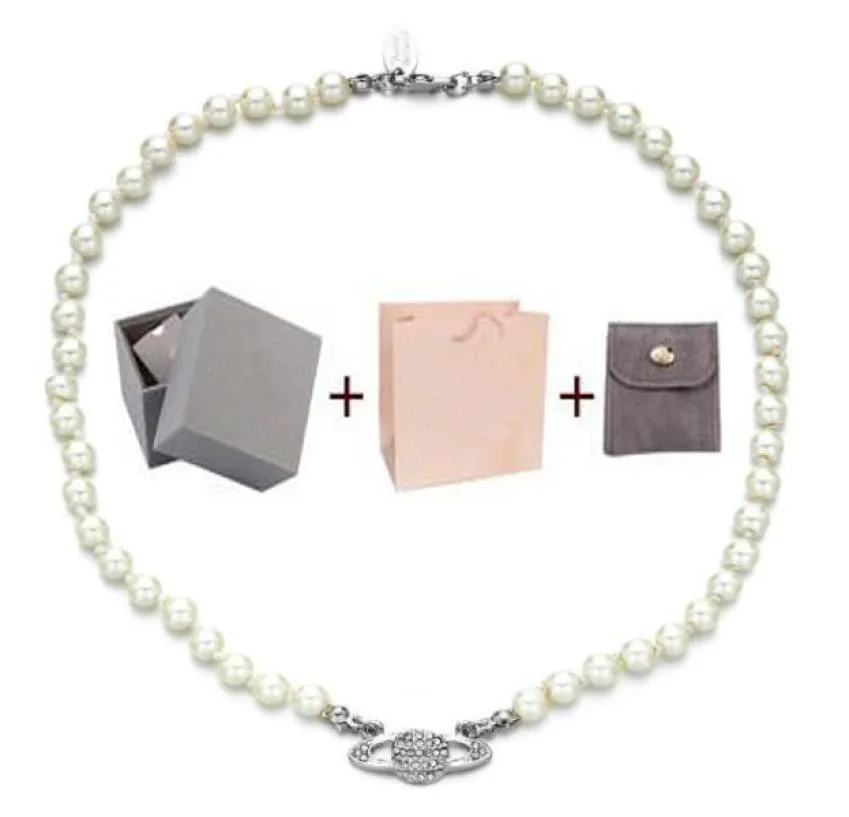 Con BOX moda Crystal Satellite Planet collana di perle Collana a catena clavicola Girocollo barocco per gioielli da festa da donna regalo9616449