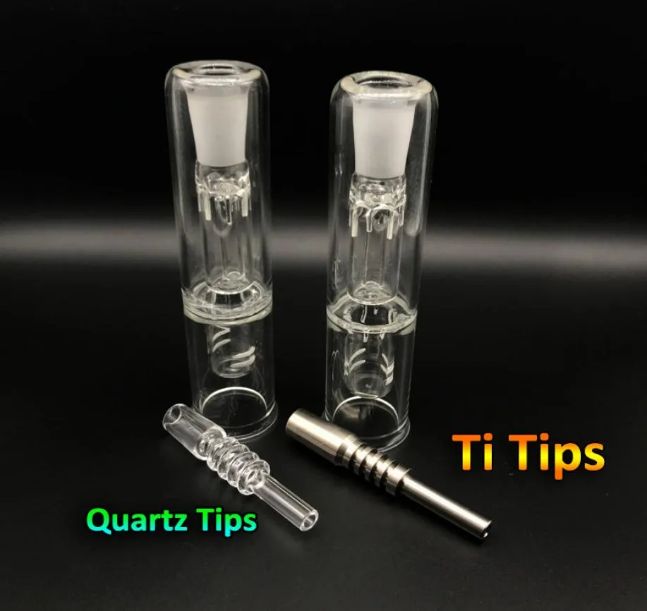 Mini NC -satser med 14mm Titanium Nail Quartz Nail Grade 2 Koncentrat Titan Tip Quartz Tips för NC DAB Rigs Water Pipes4281448