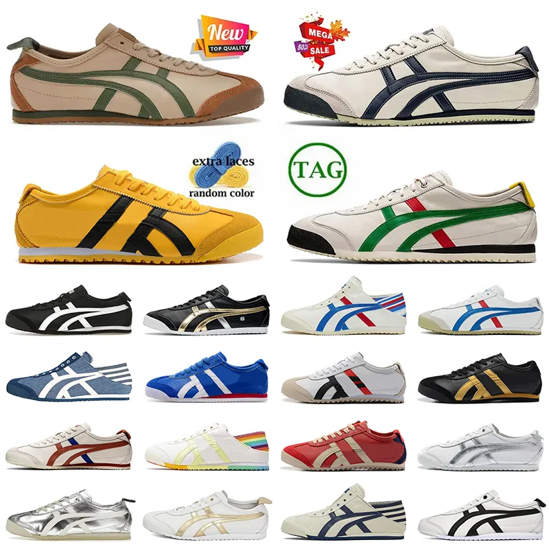 Womens Mens Brand Luxury Tiger Mexico 66 Sneakers Tigers Trainers Designer Casual Onitsukass Shoes Platform Vintage Loafers Birch Green Red Yellow Runners Slip-On