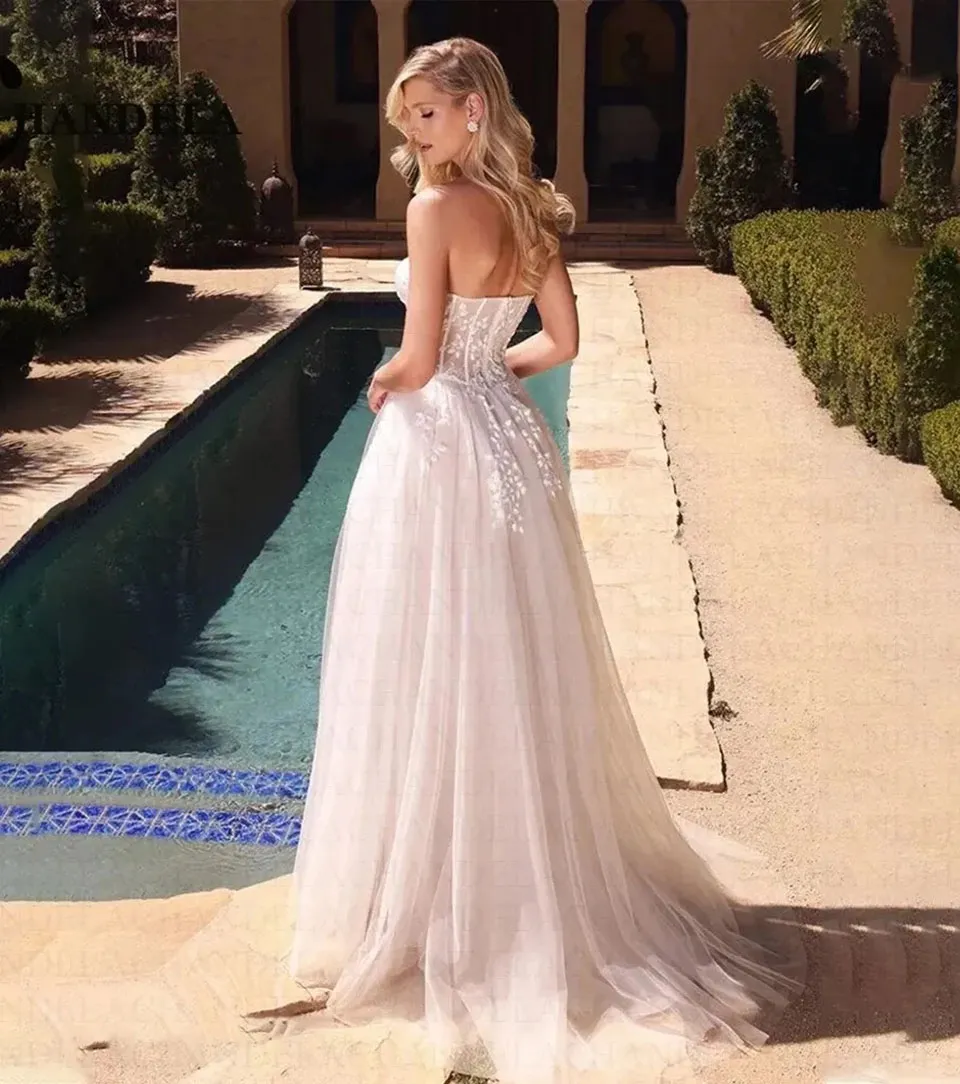 White Wedding Dresses Ivory A Line Bridal Gowns... From Babybeautiful,  $125.63 | DHgate.Com