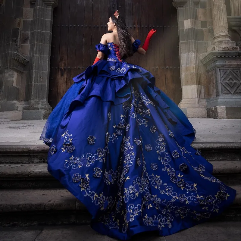 wedding dresses sweetheart neckline princess ball gown blue Formal Dresses Navy Blue Princess Ball Gown Lace Beading High Collar Cap  Sleeves