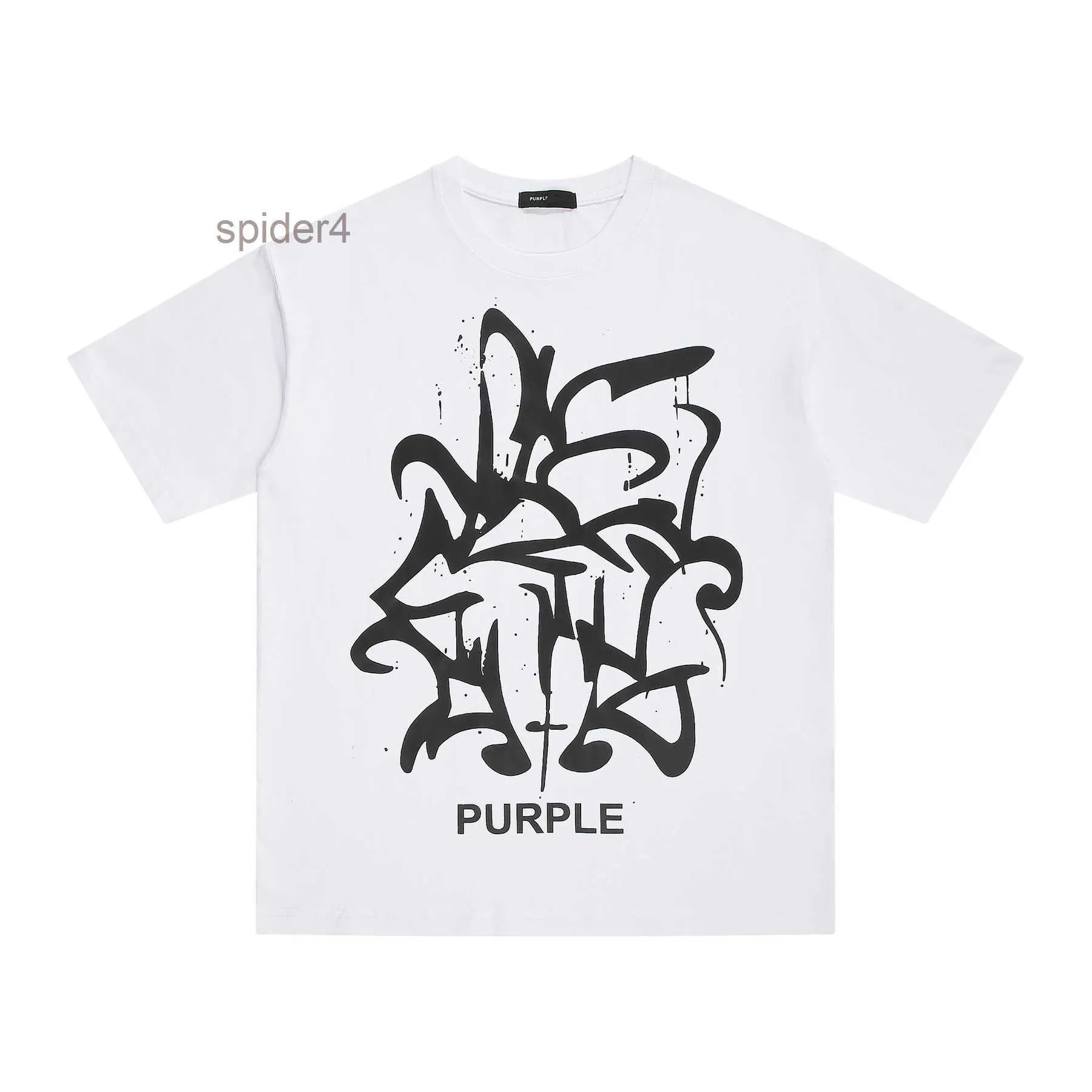 Carta Designer Masculino T-shirt Multi-Cor Roxo Impressão Algodão Solto Casual e Manga Curta Feminina High Street Hip Hop Movimento Respirável Camisa S-XL 9YS6