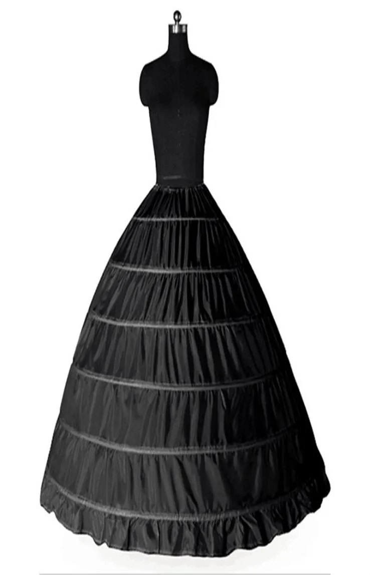 Suknia balowa duże halki 2017 Nowy czarny biały 6 obręczy panna młoda podsekcja formalna sukienka Crinoline plus rozmiar Akcesoria ślubne 8071154