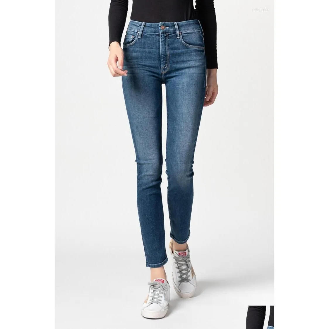 Pantaloni da donna Capris Donna Madre Stesso paragrafo Vita alta a nove punti Glutei ad alto elastico Jeans dimagranti Donna Drop Del Dhxps