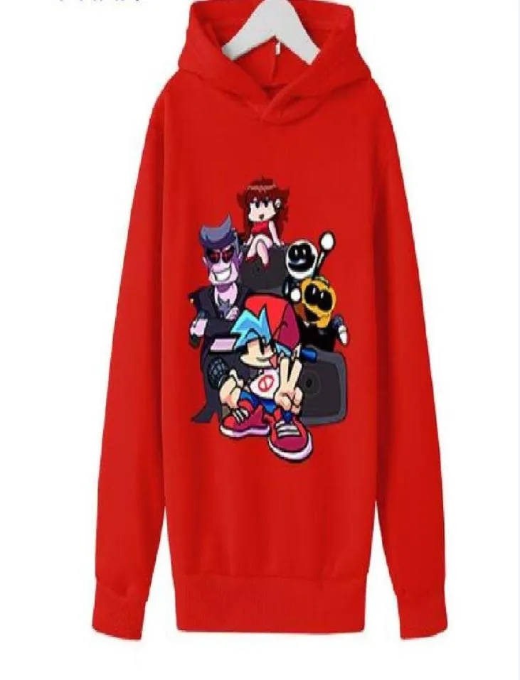 Red Friday Night Funk Hoodie Popular Video Game Children039s Hoodie Outono Inverno Meninos e Meninas Vestuário Adolescente Moletom fo1731116