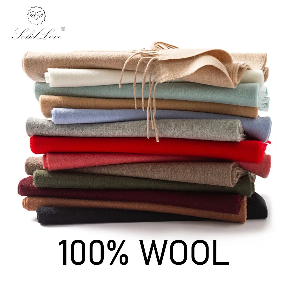 Solidlove laine hiver écharpe femmes foulards adultes foulards pour dames 100% laine écharpe femmes mode cachemire Poncho Wrap 240201