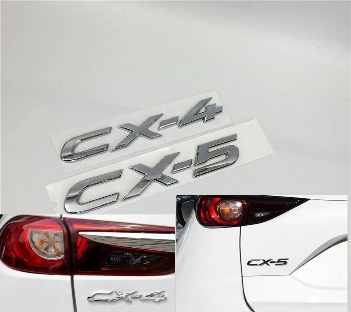 For Mazda CX4 CX5 CX4 CX5 Chrome Emblem Rear Trunk Number Letter Logo Badge Nameplate2095156