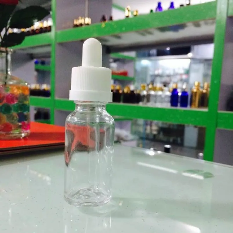 800pcs 5ml 10ml 15ml Glass Dropper Bottles 30ml Transparent E Liquid Empty Bottle With Rubber cap Glass Pipe313R