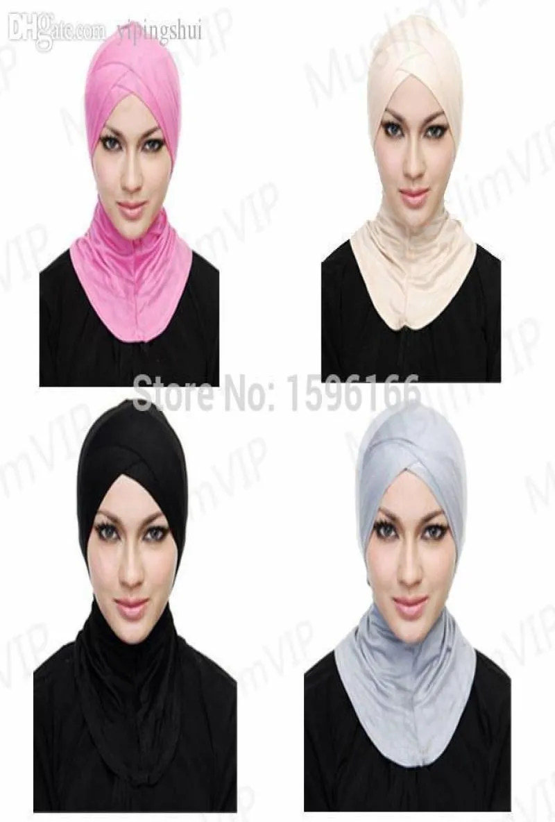 Wholemuslim pamuk tam kapak iç başörtüsü kapakları İslami underscarf İslami şapkalar renkler6219281