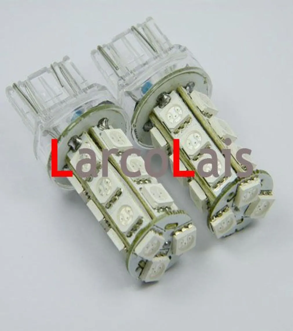 Giallo ambra 7443 T20 18 SMD 5050 LED Light Car Turn Brake Stop Reverse Tail Rear Singal Lights Bulb4285530