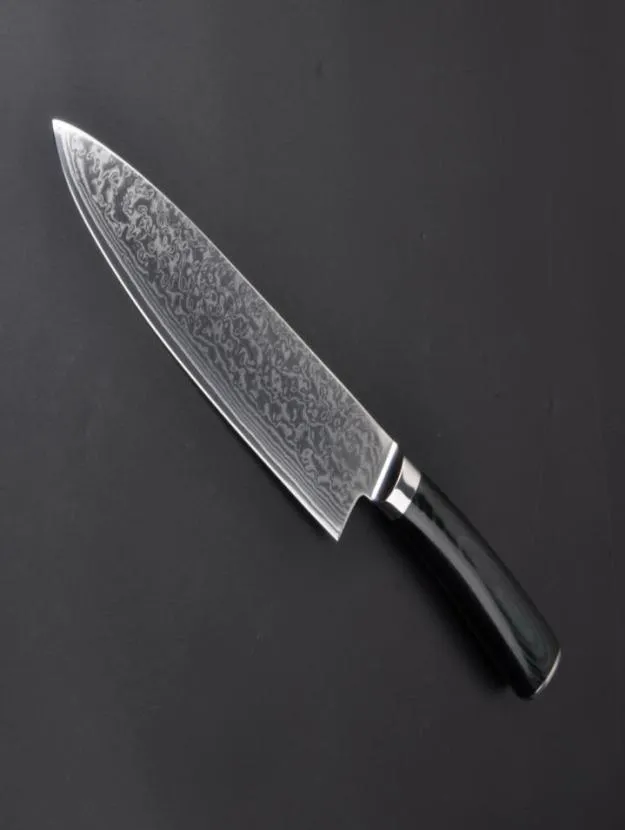 67Layer VG10 Damascus Steel Chef 8 Inch Damascus Kitchen Knives Damascus Kniv Högkvalitet VG10 Japanese Steel Chef Knife Micarta898125