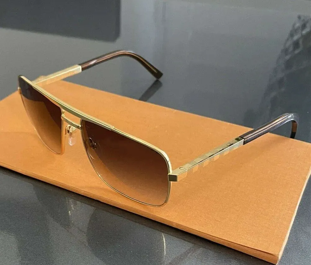 Luxury Fashion designer men sunglasses attitude sunglass gold frame square metal frame vintage style outdoor design classical model Z0259u with original box