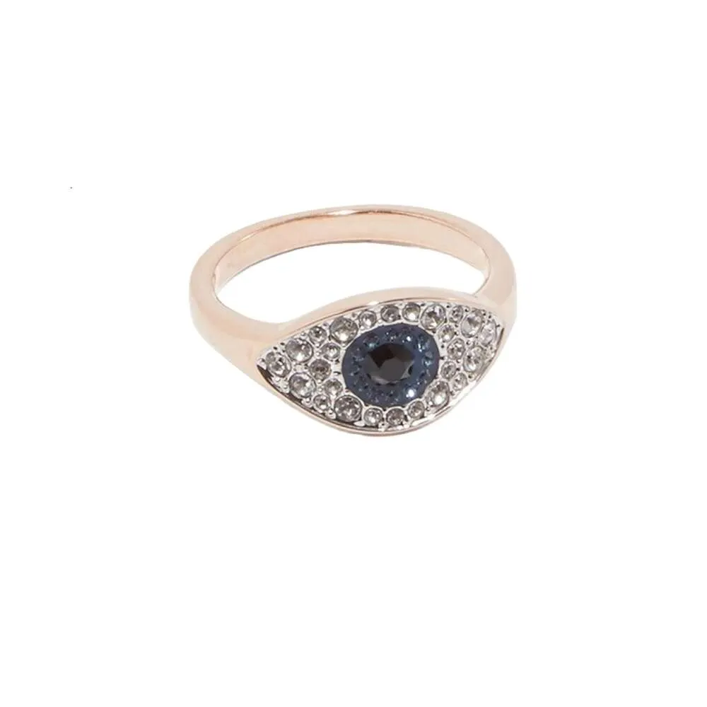 Swarovskis Rings Designer Women Luxury Original Quality Band Rings Versatile Devils Eye Ring Female Element Crystal Ring