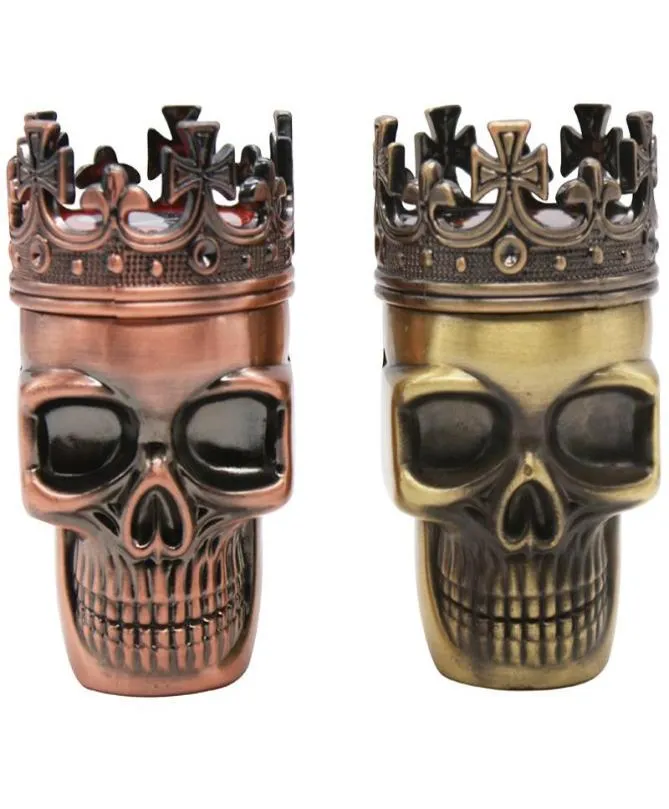 Herb Grinder King Skull grinders golden 3 layers Zinc alloy tobacco grinders high quality Smoking Grinders6917983