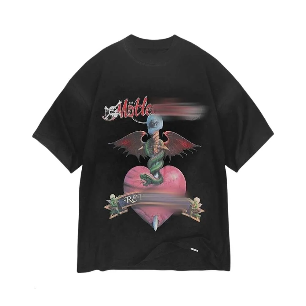 Temsilci Tasarımcı T-Shirt En Kaliteli Erkekler Tişörtler Metal Band Markalı Şeytan Kafatası Vintage Street gevşek Erkek ve Kadın Kısa Kollu T-Shirt