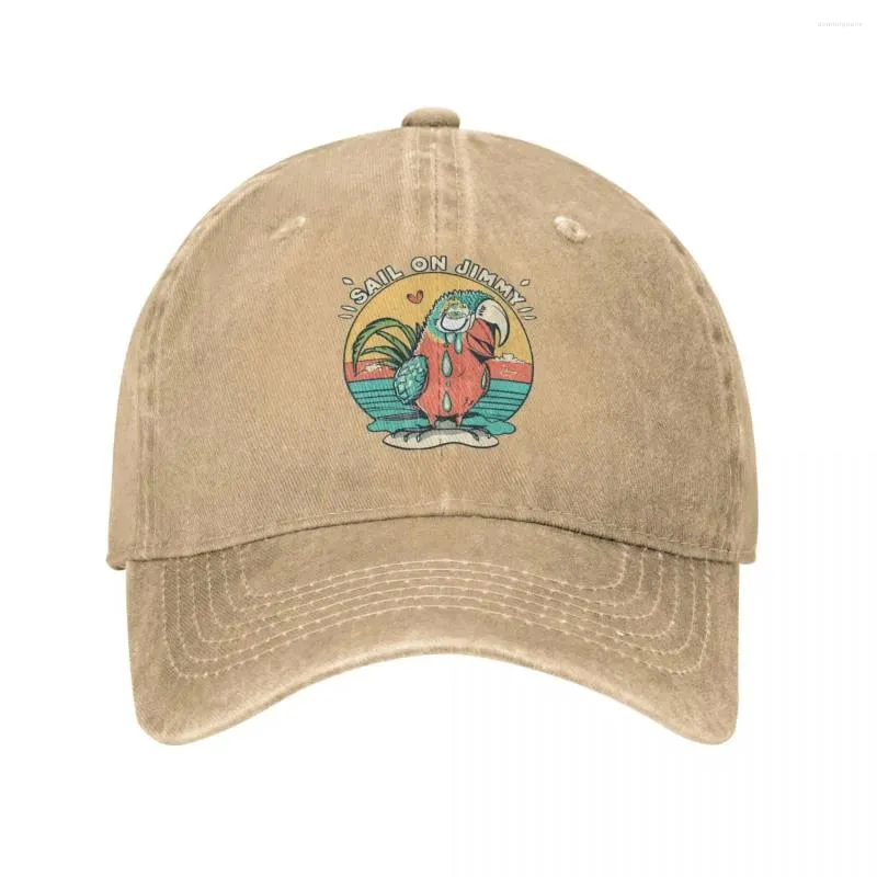Bollmössor seglar på Jimmy Buffeunisex Style Baseball Cap Parrothead Ejressed Washed Hats Vintage Outdoor Summer Sun