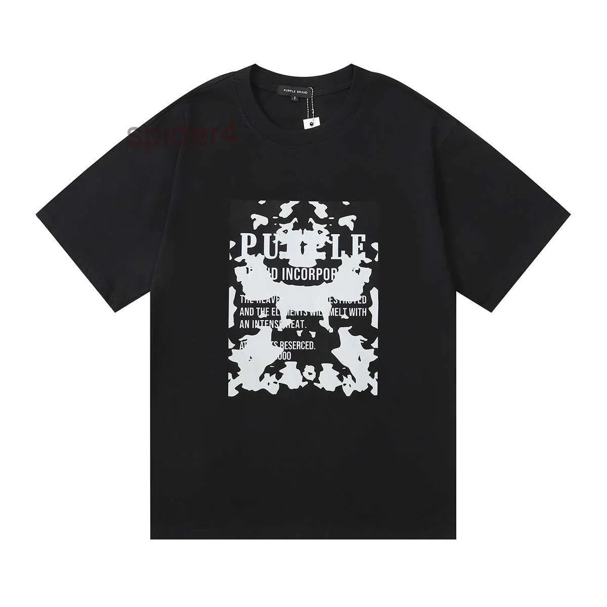 Casual Designer Masculino T-shirt Multi-Cor Carta Impressão Algodão Solto Roxo e Manga Curta Feminina High Street Hip Hop Movimento Respirável Camisa S-XL 7KE1
