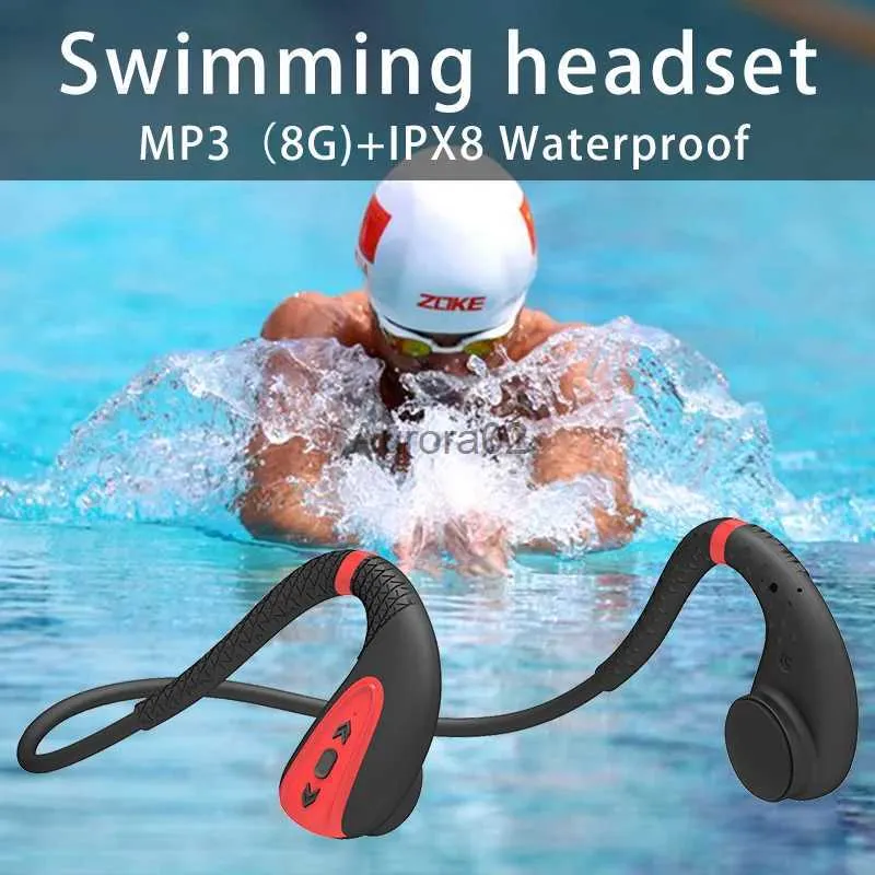 Écouteurs de téléphone portable Q1 Casque de natation professionnel Bluetooth 5.0 Mémoire 8G intégrée Lecteur MP3 avec microphone IPX8 Écouteur étanche pour YQ240219