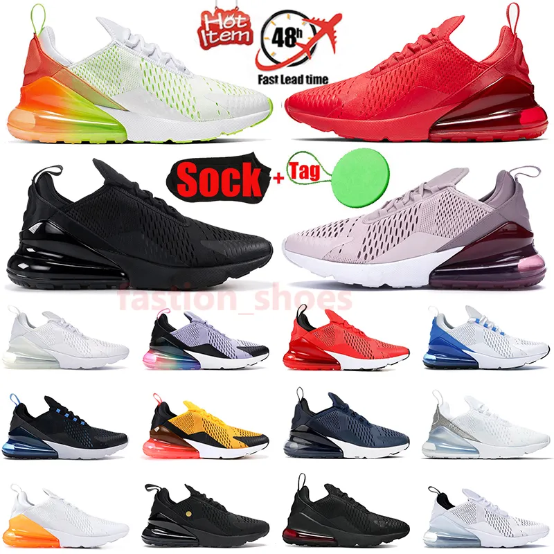 Sport 270 27C Buty do biegania 2024 Najwyższej jakości męskie kobiety Triple Biel Black University Red Ledwo Rose Light Bone 270 Treaker