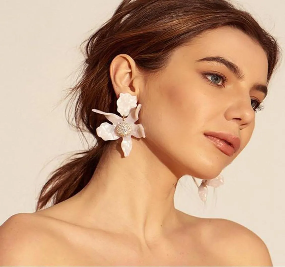 FashionEuropean and American fashion super fairy big brand exaggerated no ear hole ear clip female flower petal false earring hol4321801