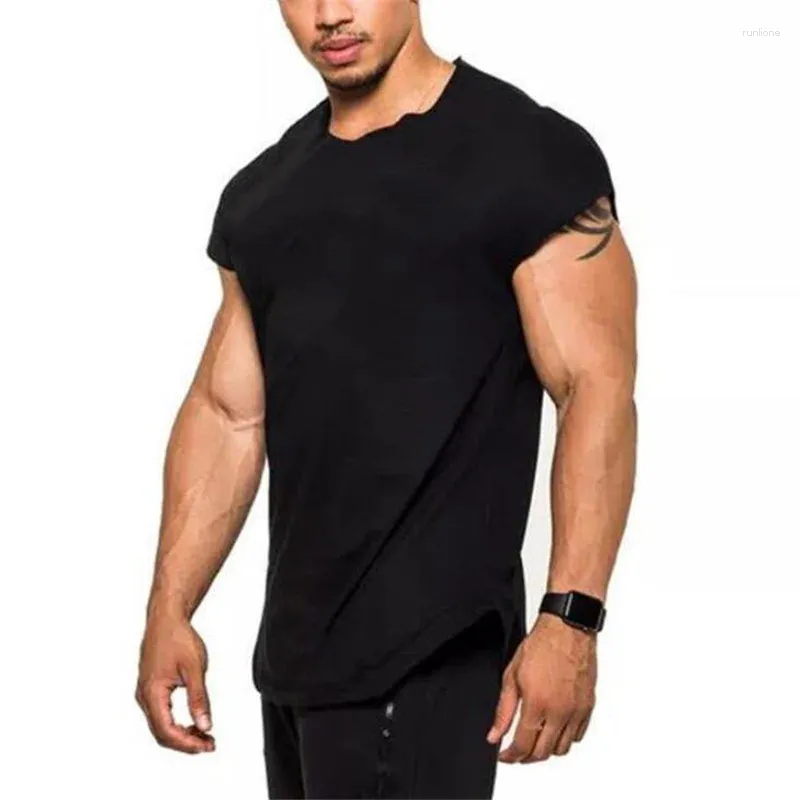 Regatas masculinas verão ginásio esportes moletom de fitness respirável leve sem mangas camiseta