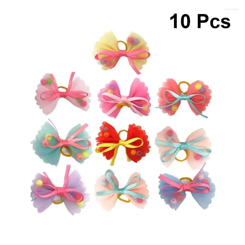 Dog Apparel 10Pcs Bow Ties Bows Bowknot Hair Bands Elastic Headwear Headdress For Puppy Cat Mixed Color Drop Delivery Home Garden Pet Ot7Sp