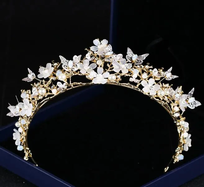 Lyxig bröllop brud tiara strass huvudstycken kristall brud pannband hår tillbehör1671582