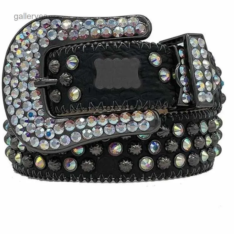 Cintura rossa b firmata Simon Uomo per donna Cintura all'ingrosso Cinture con diamanti lucidi Bb Bianco multicolore con strass bling come regalo Bb HAON