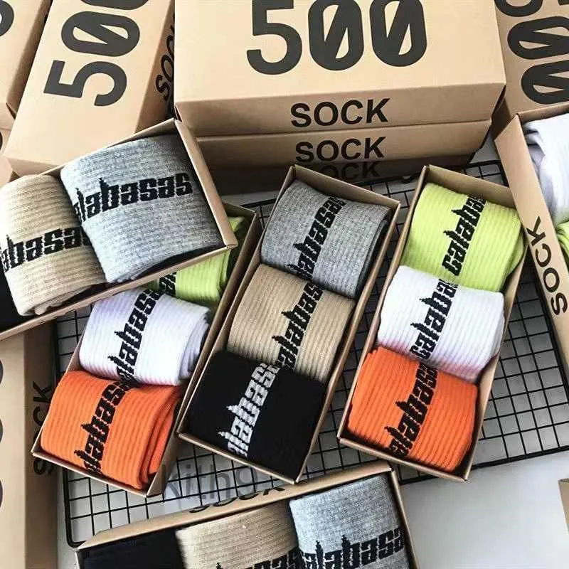 Mens socks Calabasas Skateboarding Fashion Letter Printed Socks Sports Hip Hop JGP7