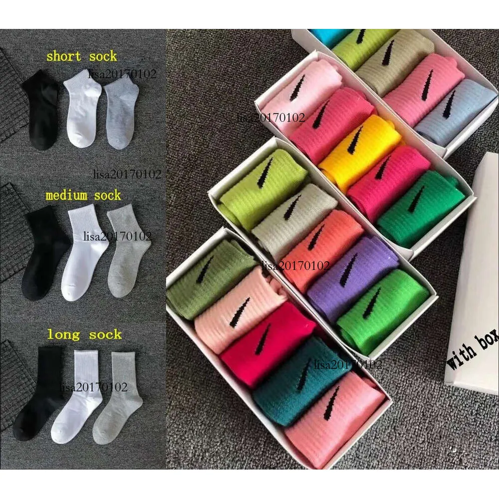 Men Womens Socks Casual Cotton Sports Basketball Designer Mens and Women's Fashion Colorful Sock with Box