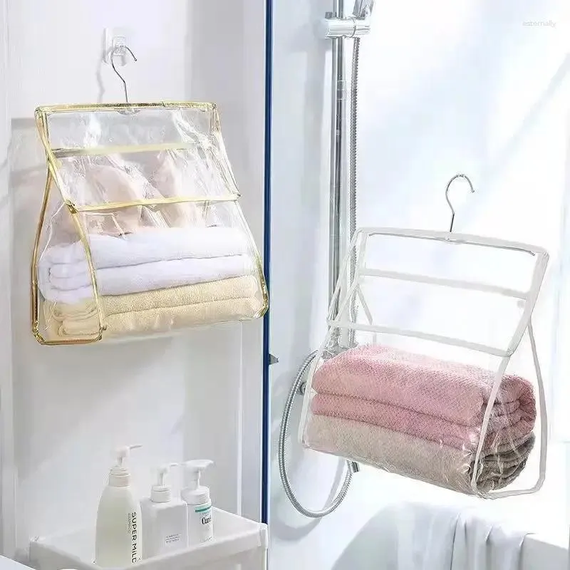 Bolsas de almacenamiento Bolsa de PVC Impermeable Colgando Maquillaje Organizador de pared Baño Ducha Accesorios Toalla Ropa