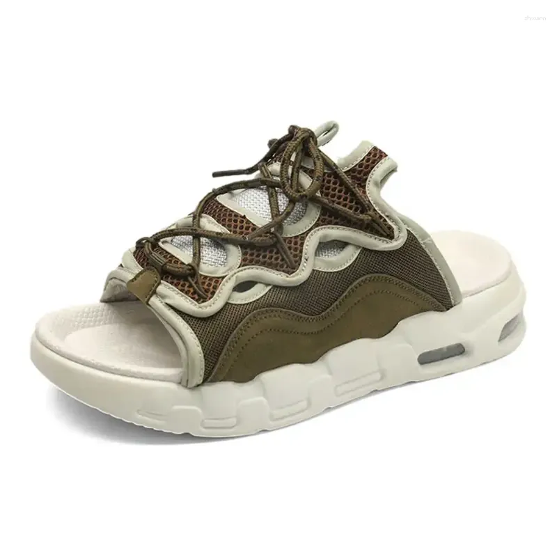 Sandaler Summer Round Foot Sandal Men Beach Shoes Sport Slippers Storlek 46 Sneakers Trends Clearance Year's S