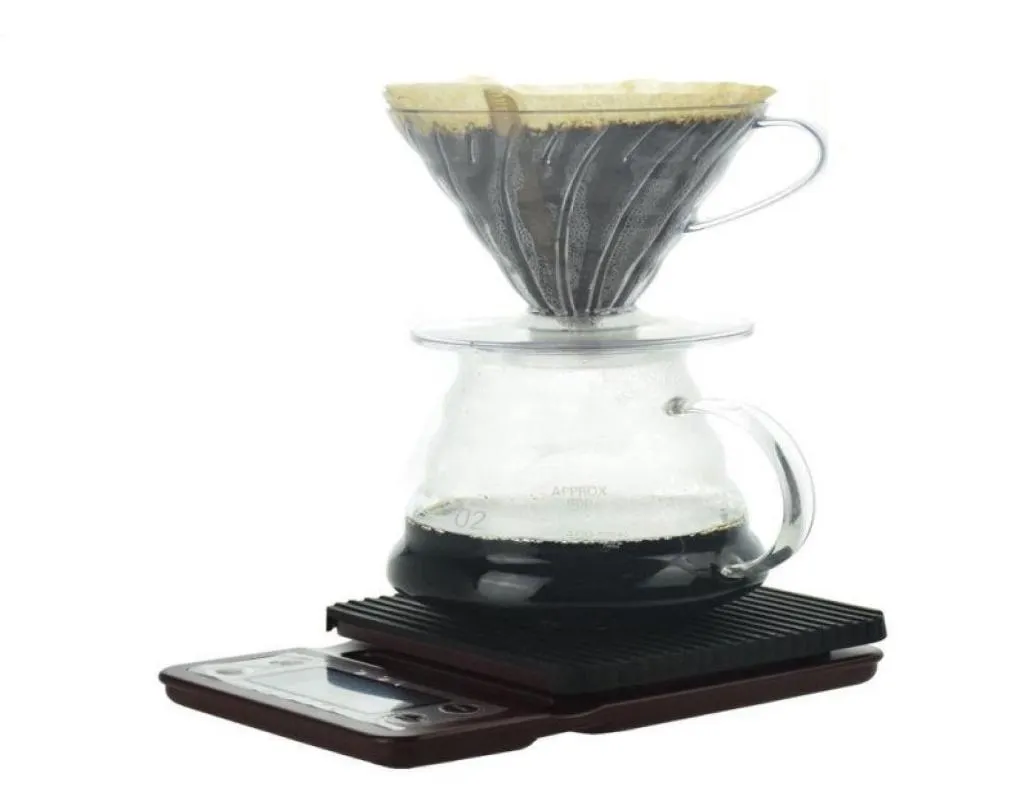 Pour Over Coffee Set V60 Plastic Pripper with Paper Filters Coffee Kettle Kitchen Scale with Timer Barista Accessories5975816