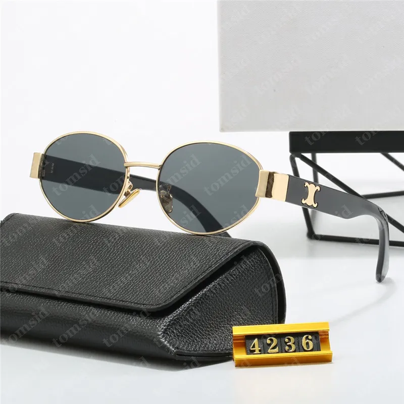 Óculos de sol de designer de moda de luxo para mulheres homens óculos mesmos óculos de sol como Lisa Triomphe Beach Street Pequenos Sunnies Metal Full Frame