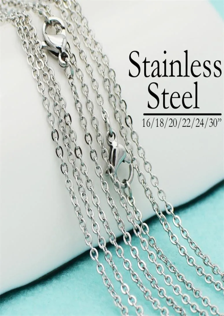 50 Pcs Stainless Steel Necklace Chain NeoVogue 16 18 20 22 24 30 Inch Oval Link Cable Necklace Bulk Whole for Women Men 2012187593029