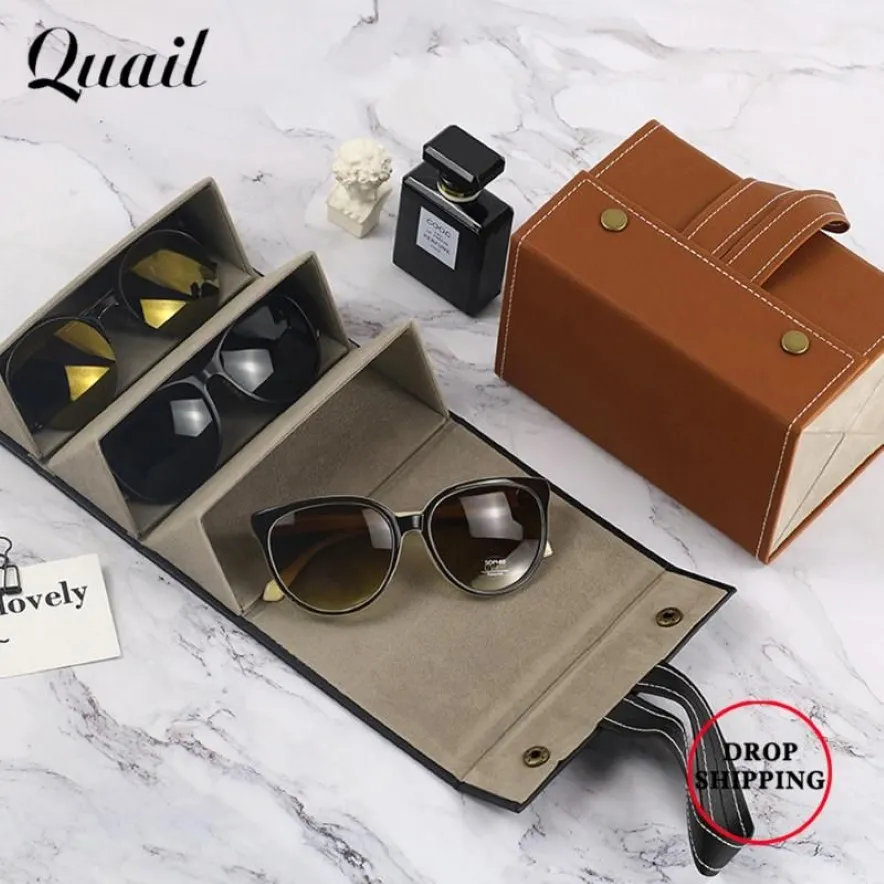 2021 NOUVEAU Multi-Fonction Portable Lunettes Bijoux Organisateur De Stockage En Cuir Multiple Slot Lunettes Lunettes De Soleil Boîte De Rangement Box289e