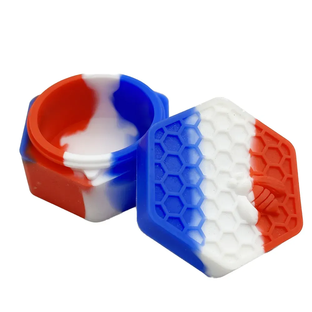 Silicone Container Big Hexagon Bee Style 26ml Silicone Jar for Oil Wax Box Cream Easy To Hold and Carry