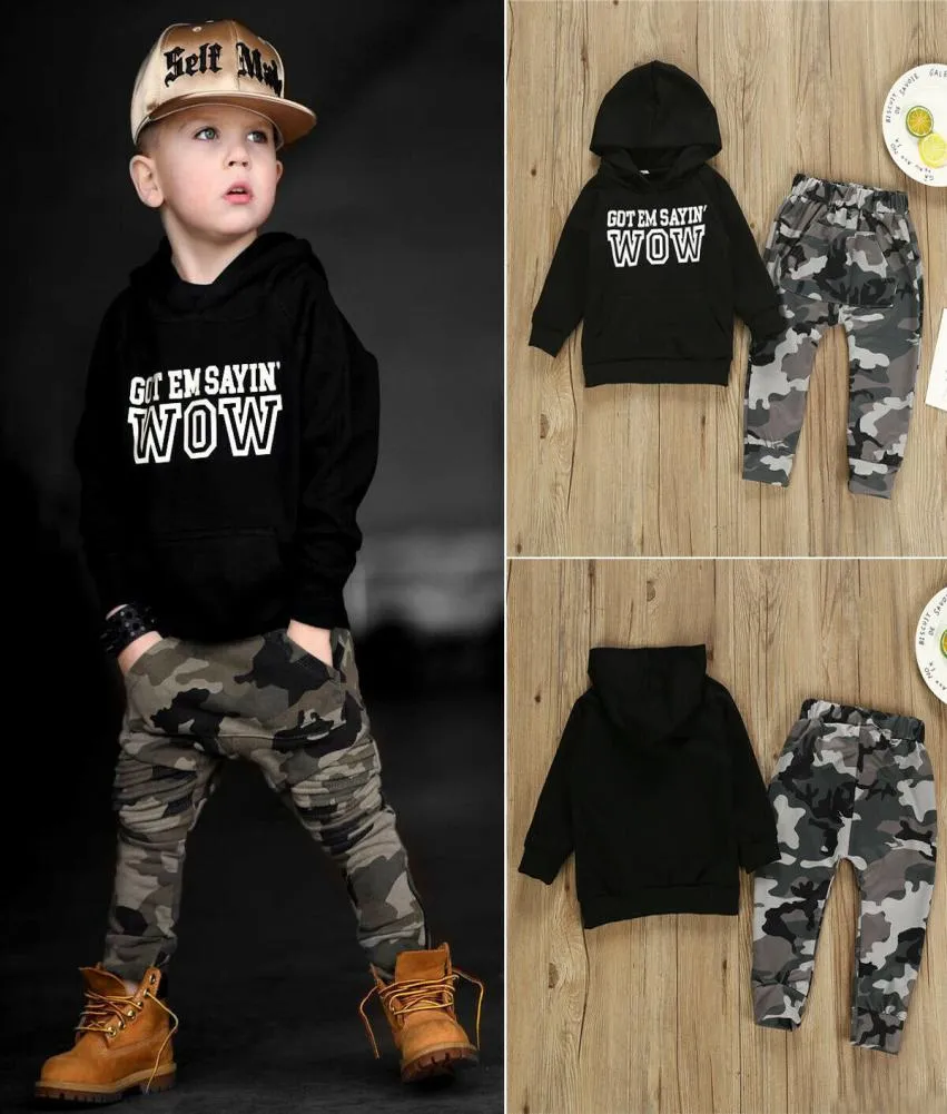 2st Toddler Baby Boys Hip Hop Tops Tshirt Camo Pants Outfits Set Clothes9510153