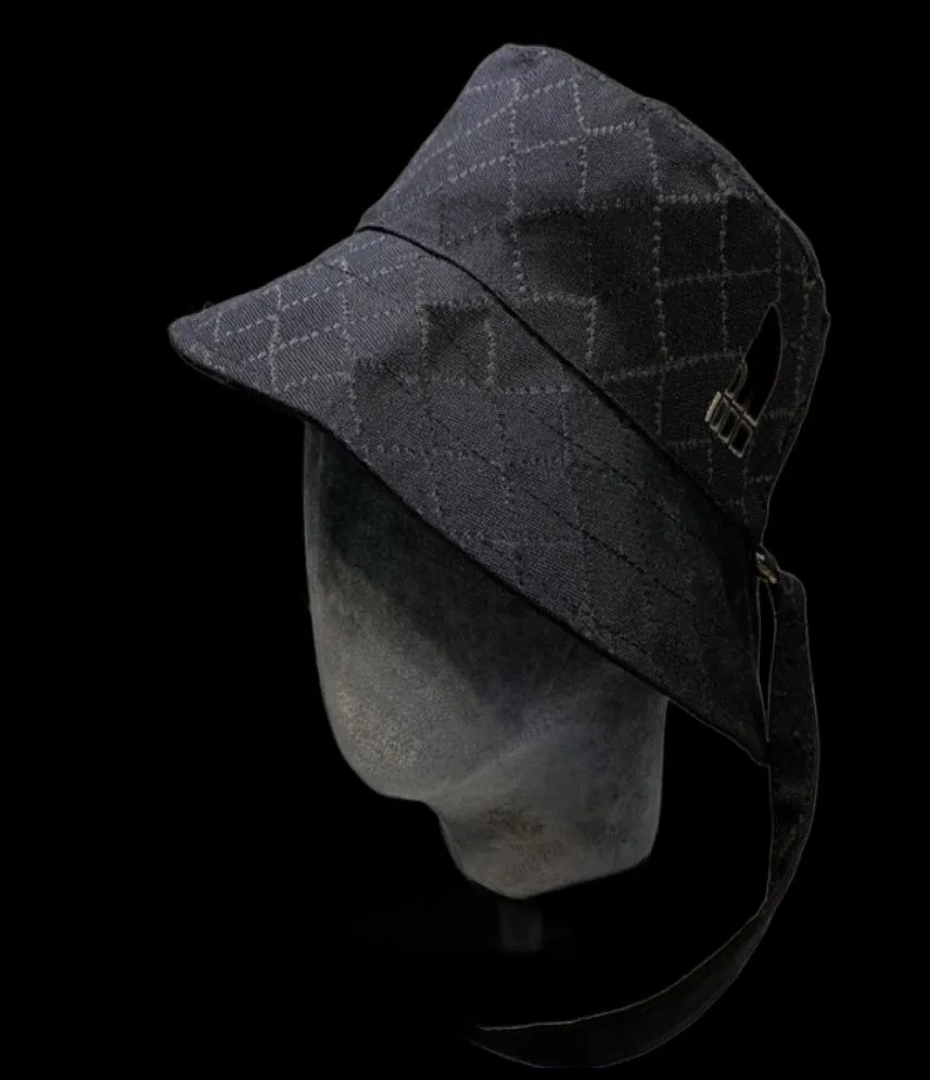 Mode Eenvoudige Geborduurde Canvas Cap Met Lange Band Designer Emmer Hoed Voor Dames Heren Luxe Visserspetten Klassieke Letter Zonnehoed8394594